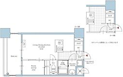 リアンプレミアム大濠公園 1LDKの間取図画像