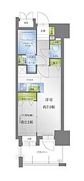 アクタス天神アネックス3 1Kの間取図画像