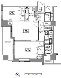 天神プレイスWEST棟 2LDKの間取図画像
