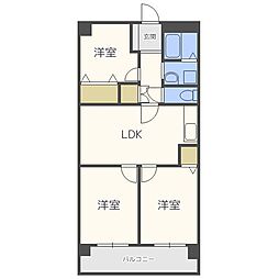 天神松井ビル 2LDKの間取図画像