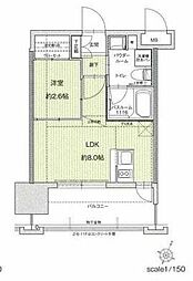 ドゥーエ赤坂 1LDKの間取図画像