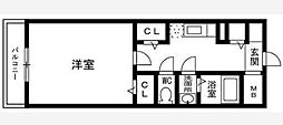 グランディ薬院1 1Kの間取図画像