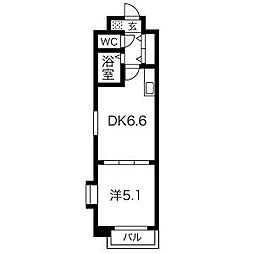 セピア西公園 1LDKの間取図画像