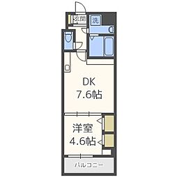 アンジェール高砂 1DKの間取図画像