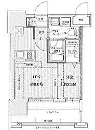 ドゥーエ赤坂 1LDKの間取図画像