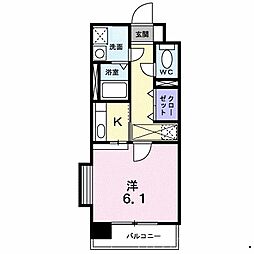 セレーノ・コンフォート大手門 1Kの間取図画像