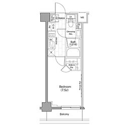 ザ・パークハビオ新宿 1Kの間取図画像
