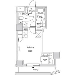 ザ・パークハビオ文京目白台プレイス ワンルームの間取図画像