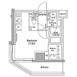 ザ・パークハビオ駒込 ワンルームの間取図画像