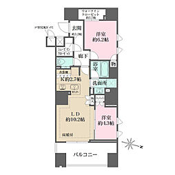 ザ・パークハウス麹町三丁目 2LDKの間取図画像