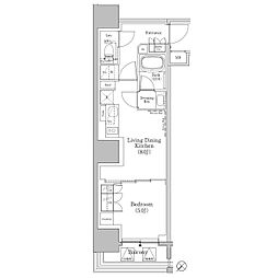 ザ・パークハビオSOHO新横浜 1LDKの間取図画像