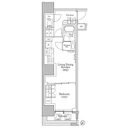 ザ・パークハビオSOHO新横浜 1LDKの間取図画像