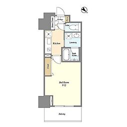 フロンティア新宿タワー 1Kの間取図画像