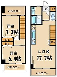 シャトレセリシエ 2LDKの間取図画像