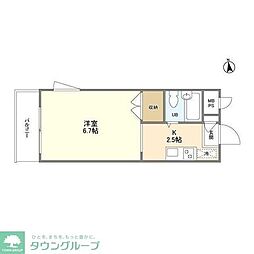 立花ハイツ 1Kの間取図画像