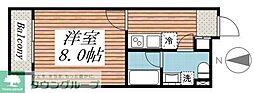LUCENT COURT 代々木上原 1Kの間取図画像