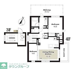 風香西新宿 2LDKの間取図画像