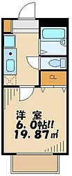 櫻ハウス大八木 1Kの間取図画像
