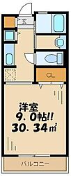 ベルヴィル芦花恒春 1Kの間取図画像