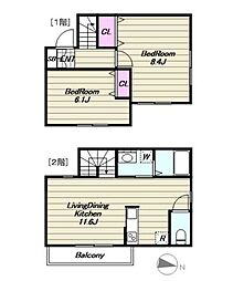 K・Y Square 2LDKの間取図画像