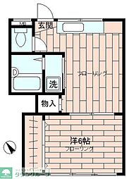 城南アパート 1DKの間取図画像