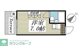 メゾン・ド・ヴァンクール ワンルームの間取図画像