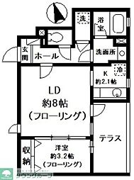 メゾントレフル 1LDKの間取図画像