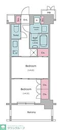 レジディア池尻大橋 2Kの間取図画像