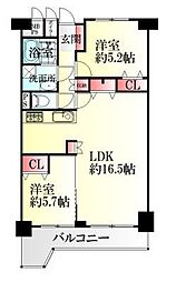 ヴェルドミール支倉 2LDKの間取図画像