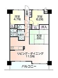チサンマンション福田町 3LDKの間取図画像