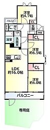 朝日プラザ鷺ケ森ロイヤルクレスト 3LDKの間取図画像