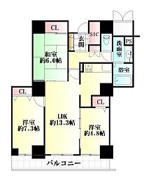 パークタワー台原 3LDKの間取図画像
