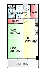 ハイライフ北仙台 2SLDKの間取図画像