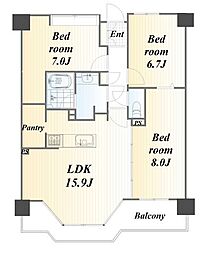 グランドパレス柳生 3LDKの間取図画像