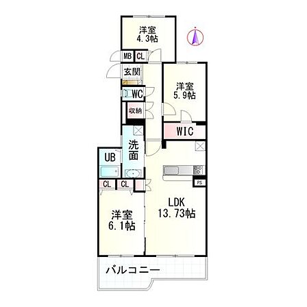 3LDK 間取り