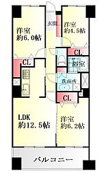 ライオンズマンション大和第5 3LDKの間取図画像