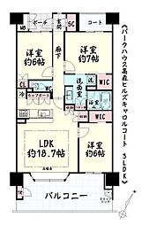パークハウス高森ヒルズキャロルコート 3LDKの間取図画像