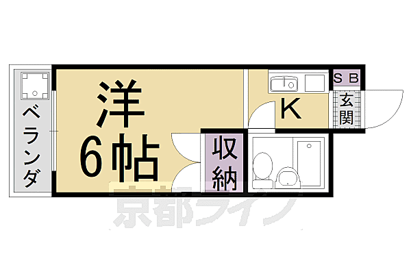 サインハイツコジマII 402｜京都府京都市右京区西院春栄町(賃貸マンション1K・4階・16.38㎡)の写真 その2