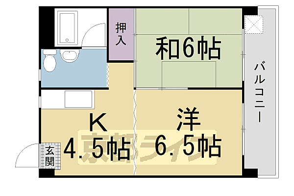 レジデンス・オザック 410｜京都府京都市右京区西院下花田町(賃貸マンション2DK・4階・37.00㎡)の写真 その2