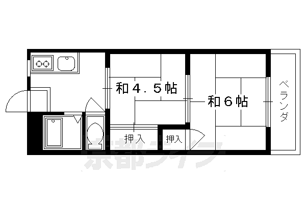 コーポ十条 308｜京都府京都市南区東九条南河辺町(賃貸マンション2DK・3階・29.58㎡)の写真 その2