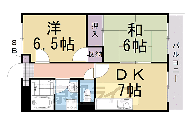 ルミエールマツオ 202｜京都府京都市西京区松尾大利町(賃貸マンション2DK・2階・46.18㎡)の写真 その2