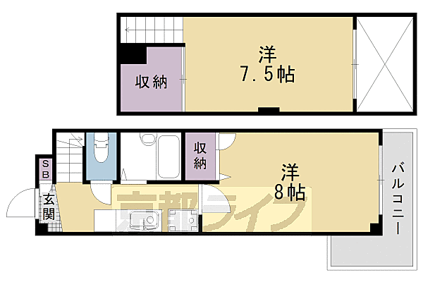 シュエットＣ 301｜京都府京都市南区唐橋大宮尻町(賃貸マンション2K・3階・43.00㎡)の写真 その2