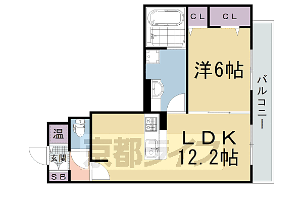 アプローズドムス 202｜京都府京都市右京区太秦開日町(賃貸アパート1LDK・2階・46.82㎡)の写真 その2