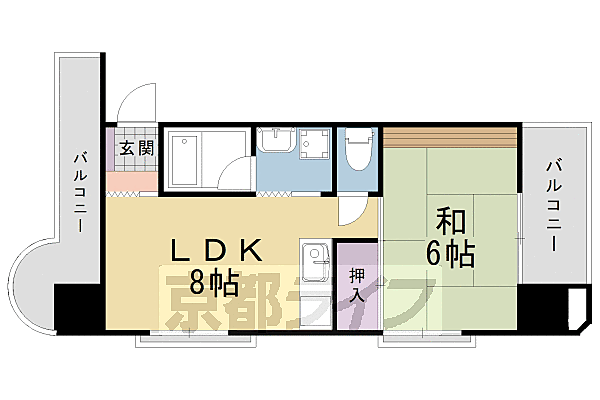 グレース桂 201｜京都府京都市西京区川島松園町(賃貸マンション1LDK・2階・33.82㎡)の写真 その2