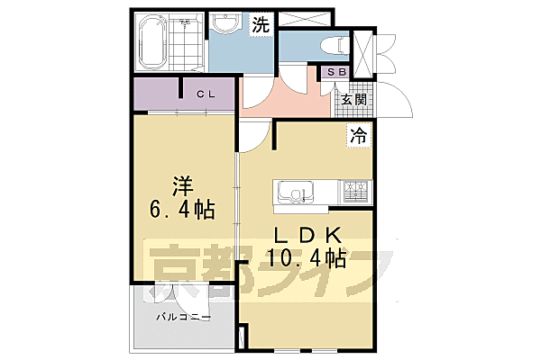 ｈｅａｌ　ｃｏｕｒｔ　Ｋ．Ｎ． 101｜京都府京都市南区吉祥院西浦町(賃貸アパート1LDK・1階・40.14㎡)の写真 その2