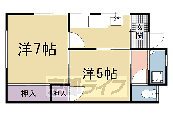 梅津南町貸家 北2｜京都府京都市右京区梅津南町(賃貸一戸建2K・--・34.10㎡)の写真 その1