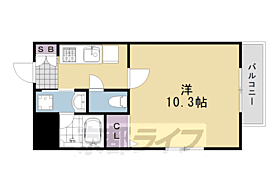 シャルレ10番館 302 ｜ 京都府京都市西京区御陵鴫谷（賃貸マンション1K・3階・28.67㎡） その2