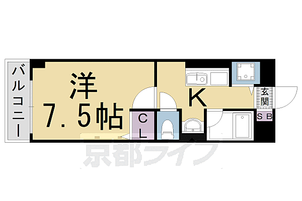 ソレアードさがの 103｜京都府京都市右京区嵯峨野内田町(賃貸マンション1K・1階・25.01㎡)の写真 その2