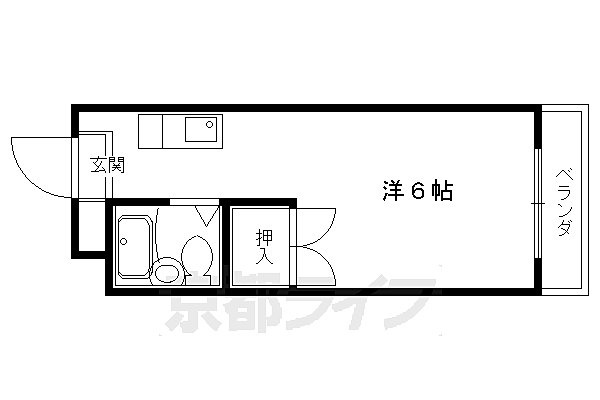 グレース嵯峨 301｜京都府京都市右京区嵯峨天龍寺椎野町(賃貸マンション1K・3階・16.00㎡)の写真 その2