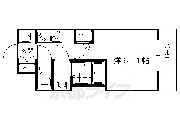 エステムコート京都西院 316｜京都府京都市右京区西院月双町(賃貸マンション1K・3階・20.22㎡)の写真 その2